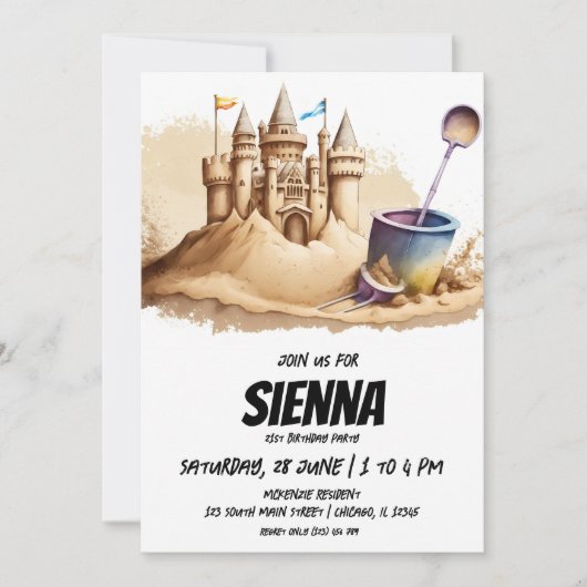 Invitation de la fête d'été de plage (Devant)