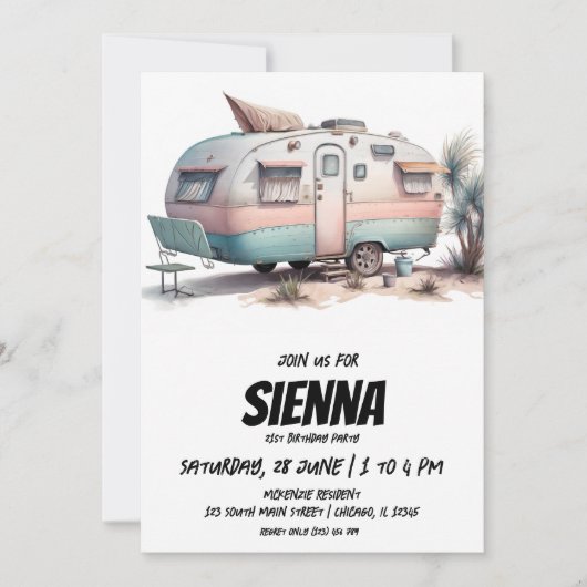 Invitation de la fête d'été de plage (Devant)