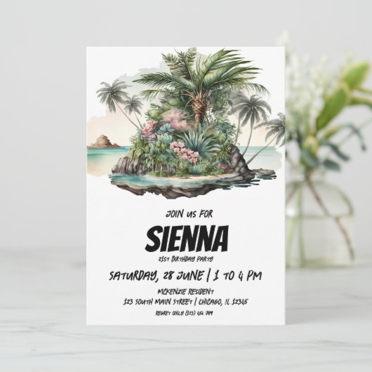 Invitation de la fête d'été de plage (Debout devant)
