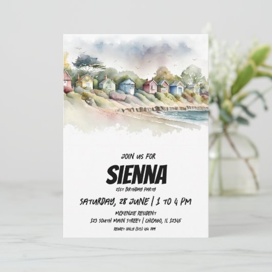 Invitation de la fête d'été de plage (Debout devant)