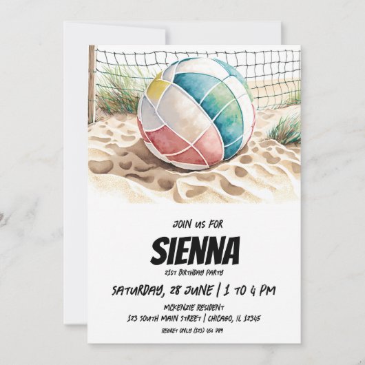 Invitation de la fête d'été de plage (Devant)