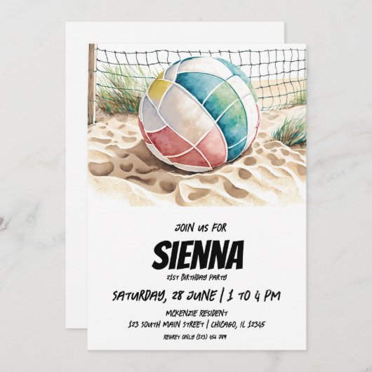 Invitation de la fête d'été de plage (Devant / Derrière)