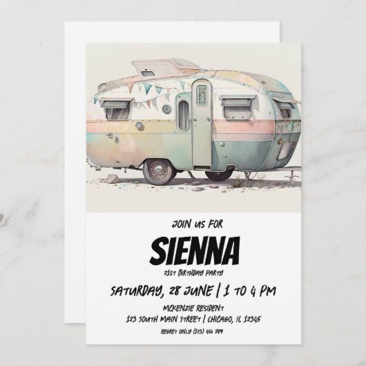 Invitation de la fête d'été de plage (Devant / Derrière)