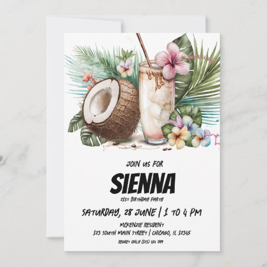 Invitation de la fête d'été de plage (Devant)