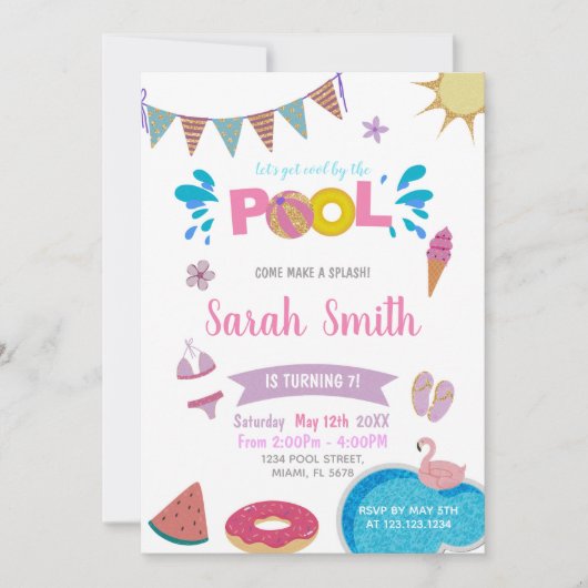 Invitation de la fête d'été magique et sucrée (Devant)