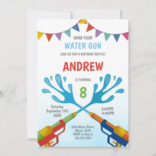 Invitation de la fête d'été modifiable (Devant)