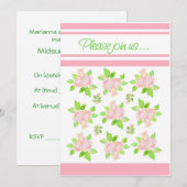 Invitation de la fête d'été Roses roses vintages (Devant / Derrière)