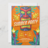 Invitation de la fête d'été Tiki