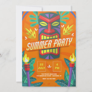 Invitation de la fête d'été Tiki