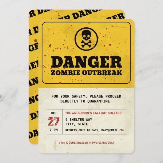 Invitation de la fête d'Halloween (Devant / Derrière)