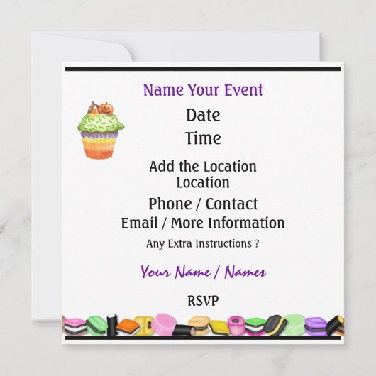 Invitation de la fête d'Halloween (Dos)