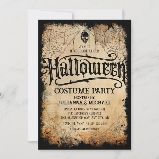 Invitation de la fête d'Halloween (Devant)