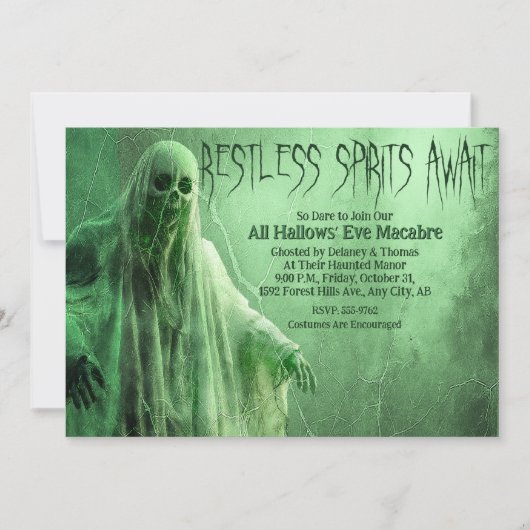 Invitation de la fête d'Halloween (Devant)