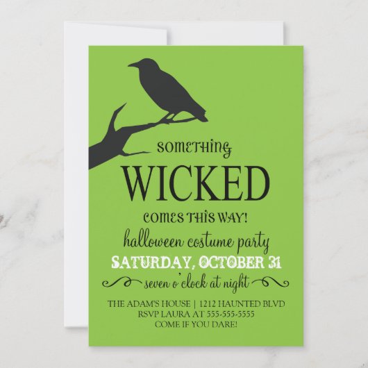 Invitation de la fête d'Halloween (Devant)