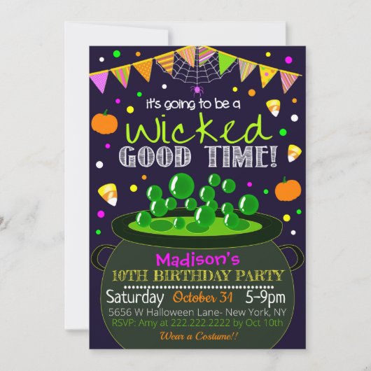 Invitation de la fête d'Halloween (Devant)