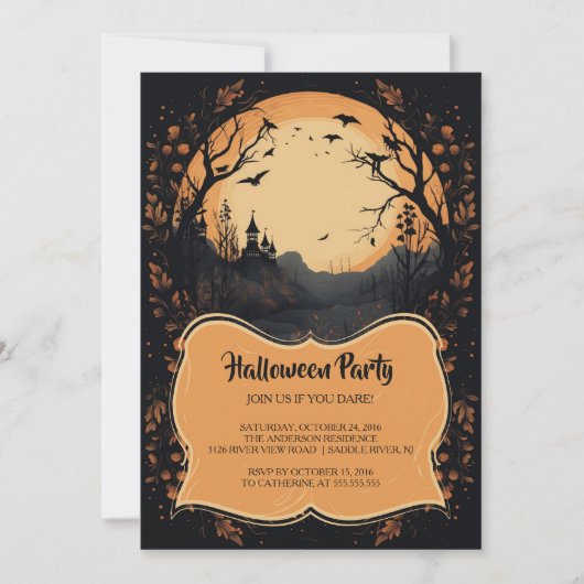 Invitation de la fête d'Halloween (Devant)