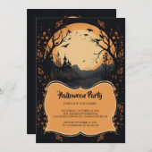 Invitation de la fête d'Halloween (Devant / Derrière)