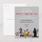 Invitation de la fête d'Halloween (Devant / Derrière)