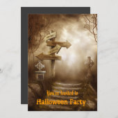 Invitation de la fête d'Halloween (Devant / Derrière)