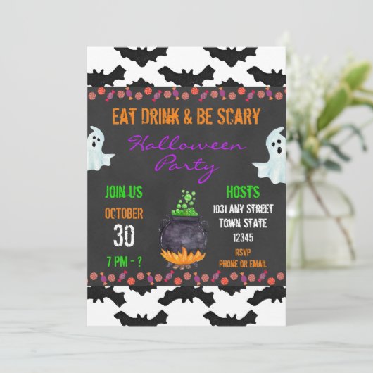 Invitation de la fête d'Halloween (Debout devant)