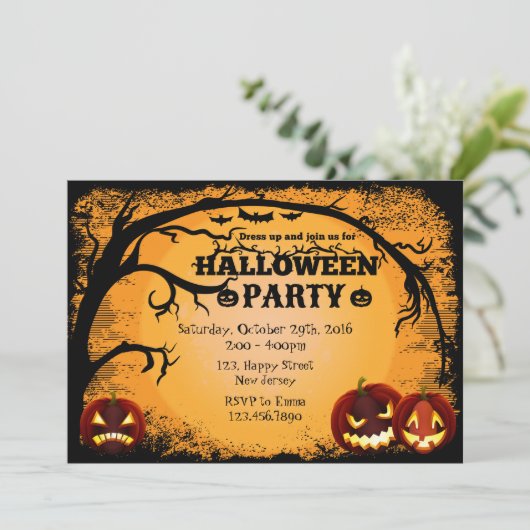 Invitation de la fête d'Halloween (Debout devant)