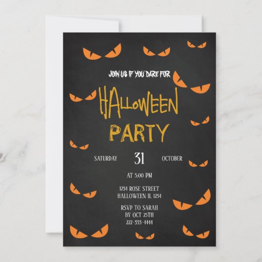 Invitation de la fête d'Halloween (Devant)
