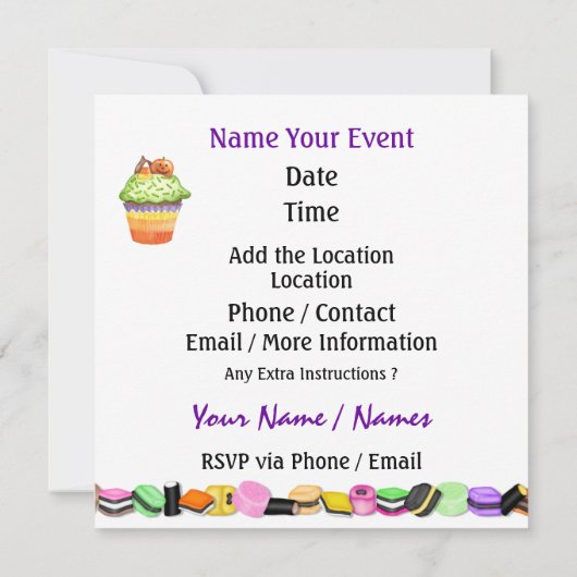 Invitation de la fête d'Halloween (Dos)