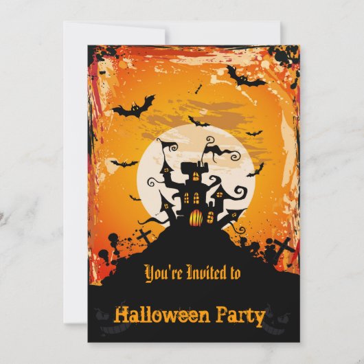 Invitation de la fête d'Halloween (Devant)
