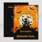 Invitation de la fête d'Halloween (Devant / Derrière)