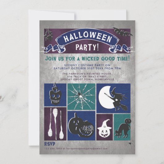 Invitation de la fête d'Halloween (Devant)