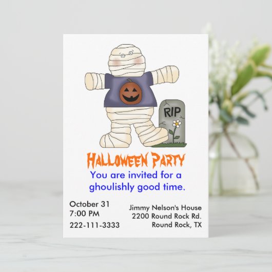 Invitation de la fête d'Halloween (Debout devant)