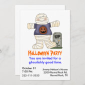 Invitation de la fête d'Halloween (Devant / Derrière)