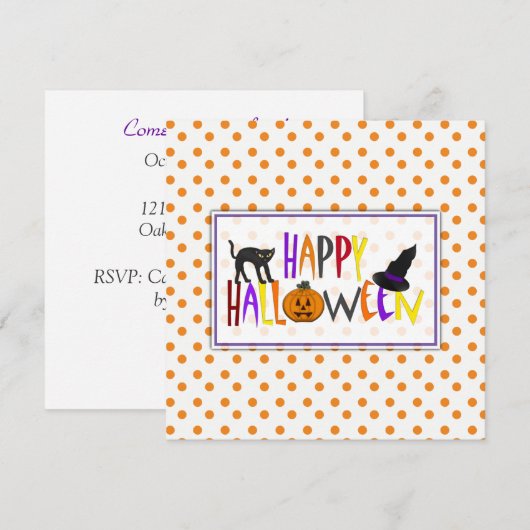 Invitation de la fête d'Halloween (Devant / Derrière)