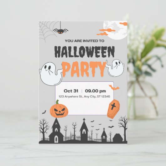 Invitation de la fête d'Halloween (Debout devant)