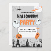 Invitation de la fête d'Halloween (Devant / Derrière)