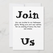 Invitation de la fête d'Halloween (Dos)