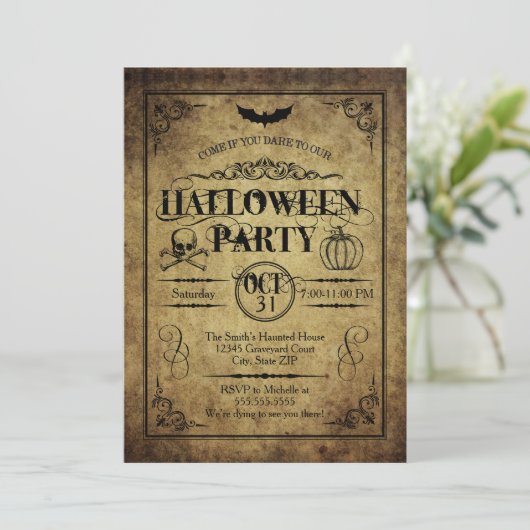 Invitation de la fête d'Halloween (Debout devant)
