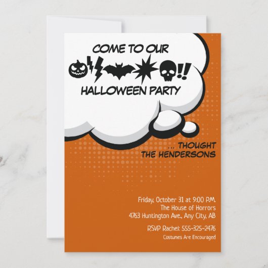 Invitation de la fête d'Halloween (Devant)