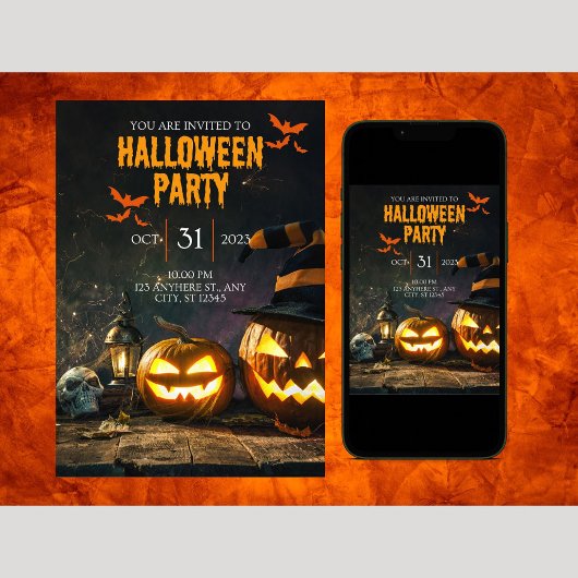 Invitation de la fête d'Halloween