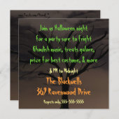 Invitation de la fête d'Halloween (Devant / Derrière)