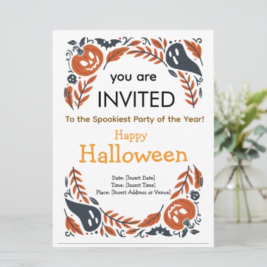 Invitation de la fête d'Halloween (Debout devant)
