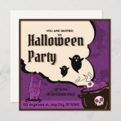 Invitation de la fête d'Halloween (Devant / Derrière)