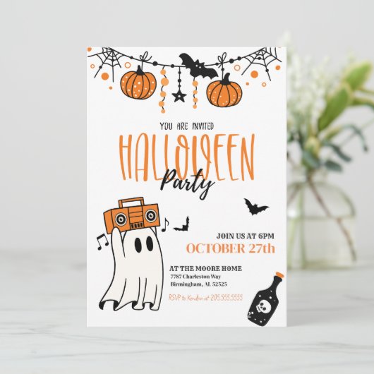 Invitation de la fête d'Halloween (Debout devant)