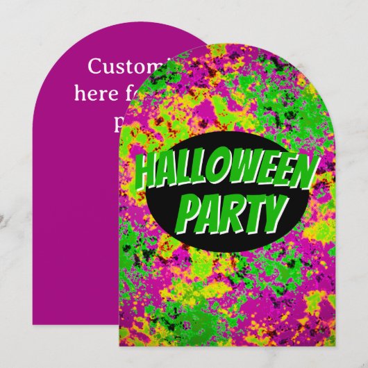 Invitation de la fête d'Halloween (Devant / Derrière)