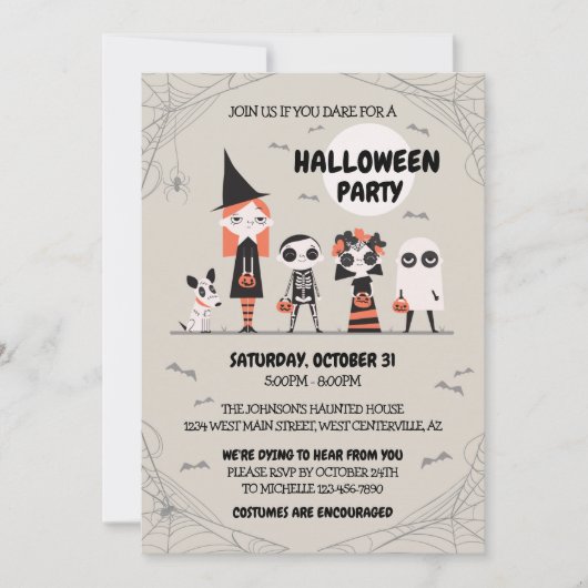 Invitation de la fête d'Halloween (Devant)