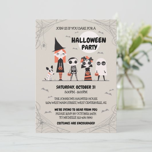 Invitation de la fête d'Halloween (Debout devant)