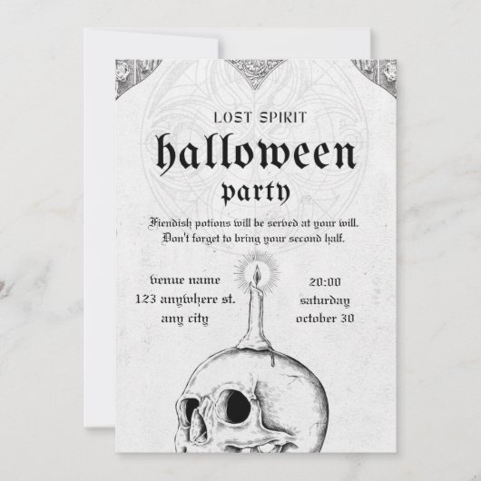 Invitation de la fête d'Halloween (Devant)