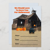 Invitation de la fête d'Halloween (Devant / Derrière)