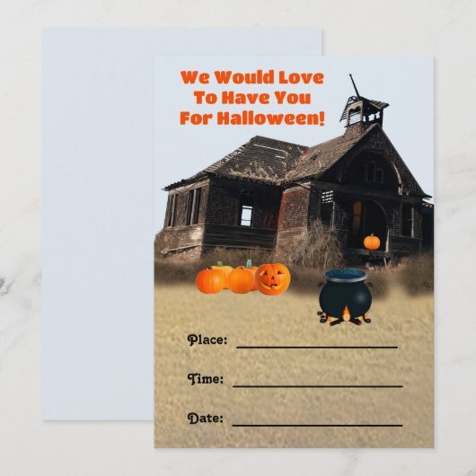 Invitation de la fête d'Halloween (Devant / Derrière)