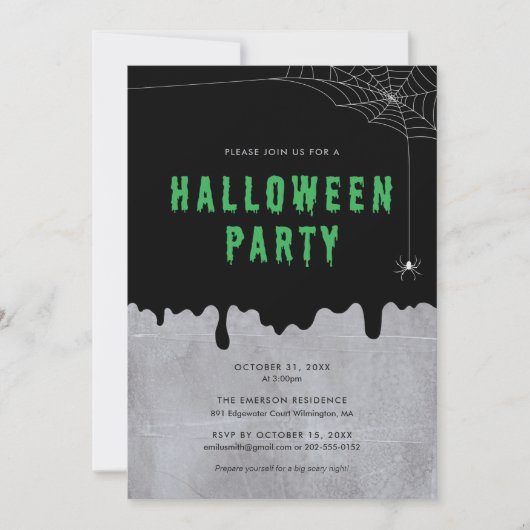 Invitation de la fête d'Halloween (Devant)